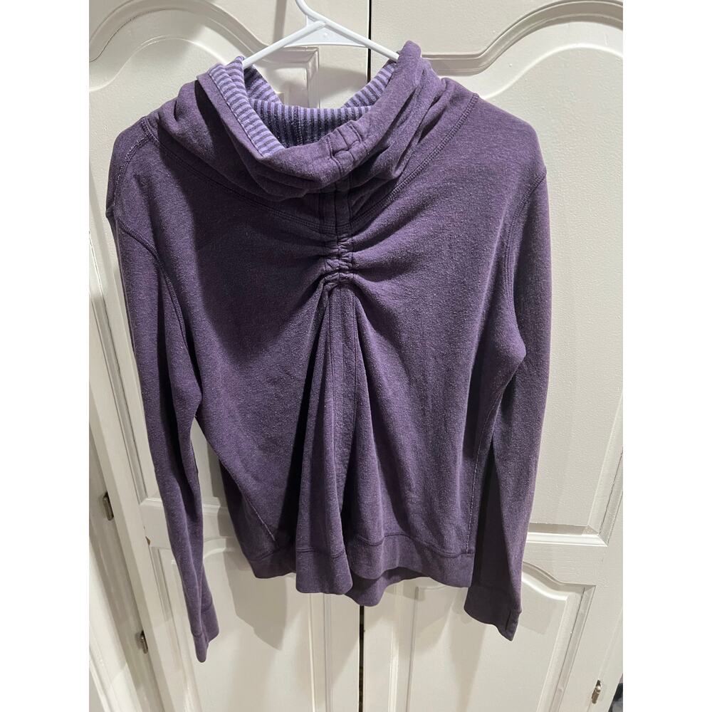 Lululemon Reversible Scuba Hoodie Purple Stripe Solid Size Small Womens Pullover
